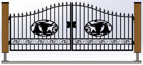Single Timber Posts Metal Driveway Gate – Ox Wagon Design