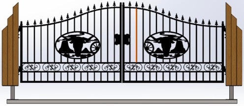 Triple Timber Posts Metal Driveway Gate – Ox Wagon Design